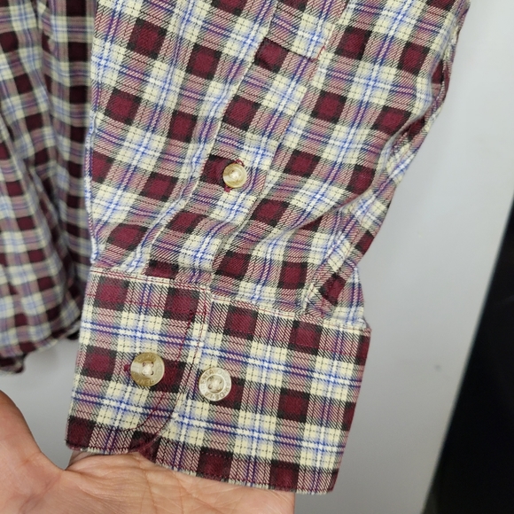 Oscar de la renta mens plaid long sleeve button front shirt - Picture 3 of 9